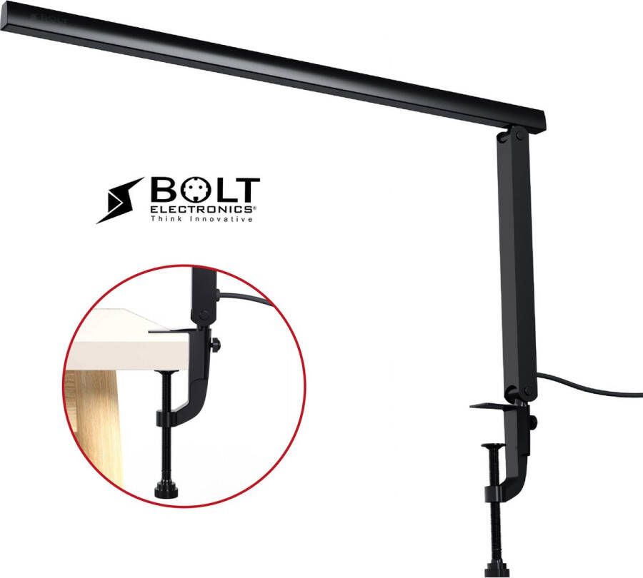 Bolt Electronics IQ900BER Bureaulamp LED Leeslamp Dimbaar Met klem Zwart
