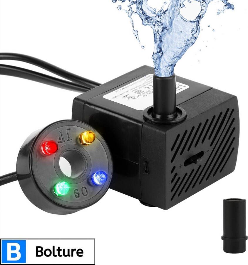 Bolture Fonteinpomp met Verlichting Dompelpomp Vuil Water Vijverpomp voor in Vijver Vuilwaterpomp Vlakzuigpomp Waterpomp