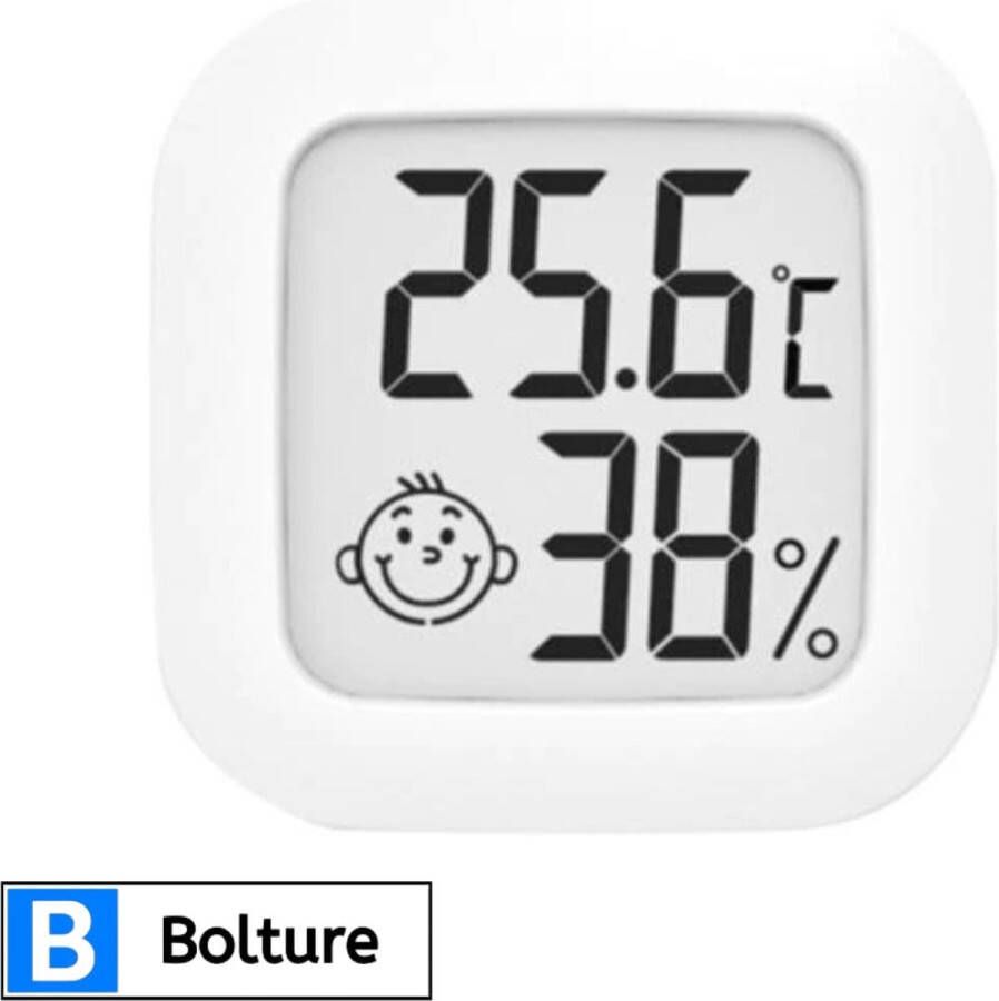 Bolture Thermometer Binnen Digitaal Draadloos Weerstation met Buitensensor Hygrometer Luchtvochtigheidsmeter Temperatuurmeter