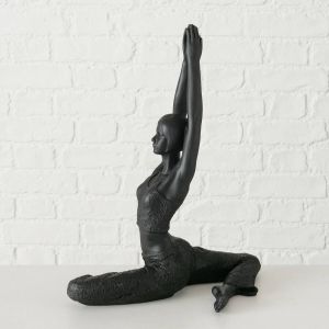 Boltze Yoga Beeld Zwart 40cm.