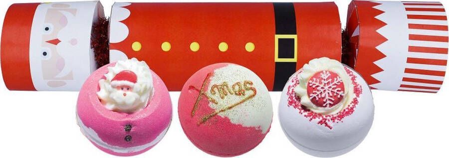 Bomb Cosmetics Christmas Cracker XL met 3 bad bruisballen “Father Christmas” handgemaakt met etherische oliën