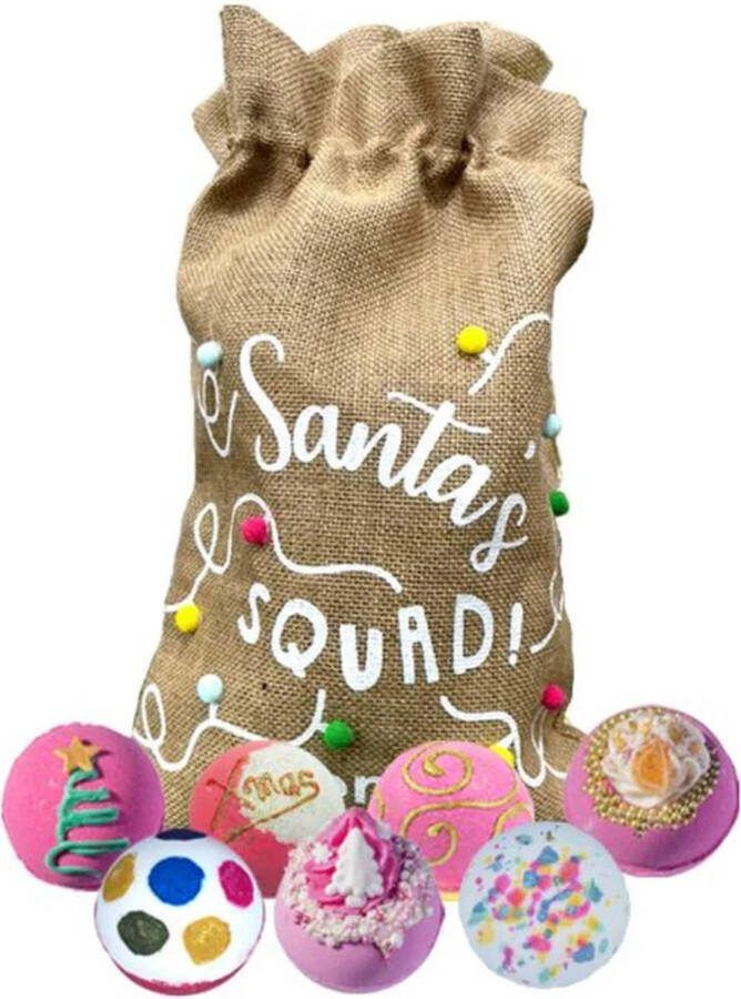 Bomb Cosmetics Santa's Squad Hessian Gift Sack Bathblasters Bruisballen Kerstmis Perfect Kado!