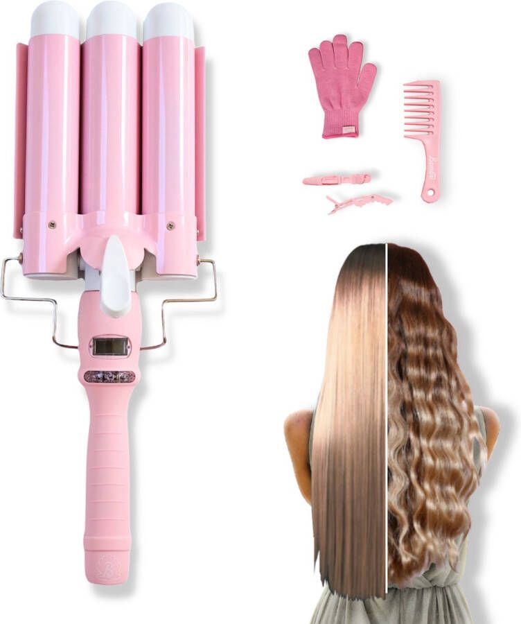 Bombé Waver Wafeltang Wave Krultang Wavertang 32mm Baby Pink