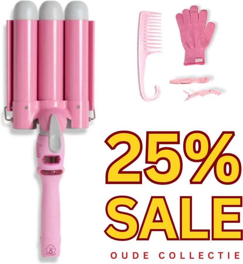 Bombé Waver Wafeltang Wave Krultang Wavertang 32mm Pink