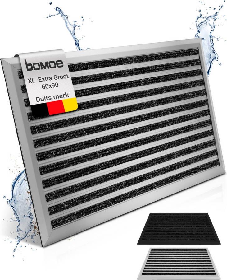 Bomoe AluGant – XL Aluminium Deurmat 60x90 cm – Vloermat Antislip Buiten & Binnen – Roestvrij Weerbestendig