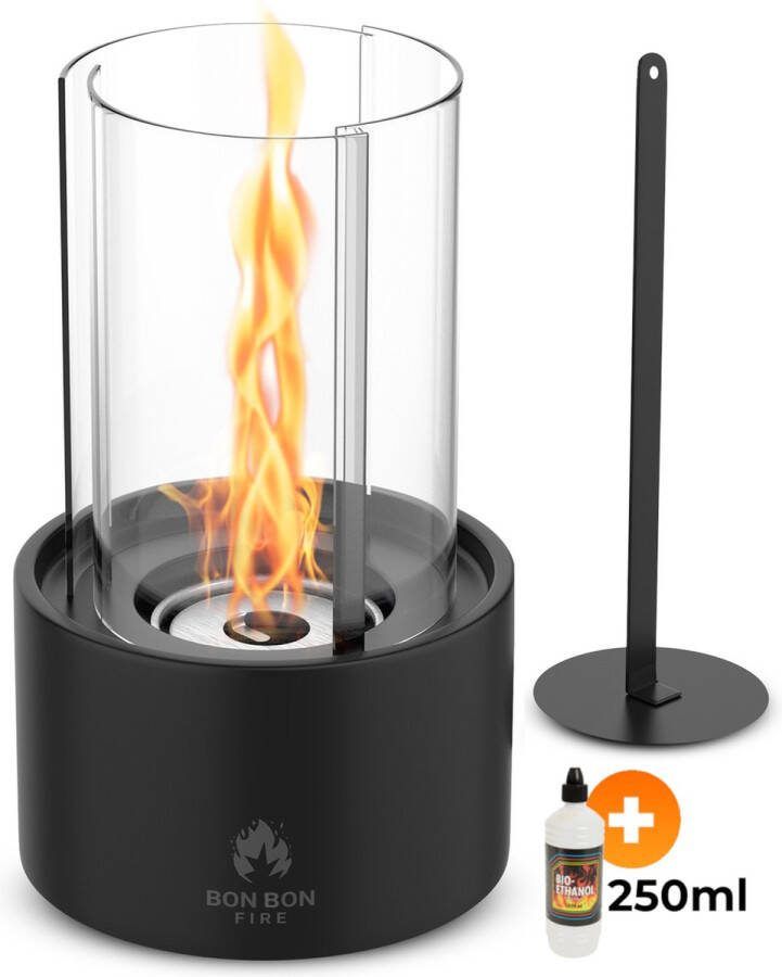 Bon Fire Tornado Tafelhaard Incl. 250ml Bio Ethanol Verstelbare Vlam Bio Ethanol Sfeerhaard Voor Binnen en Buiten