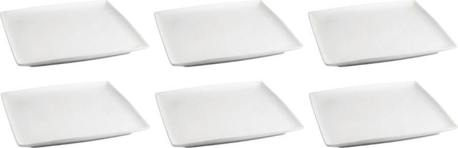 BonBistro Ontbijtborden Dessertborden Yong Squito 18 x 18 cm Wit 6 stuks