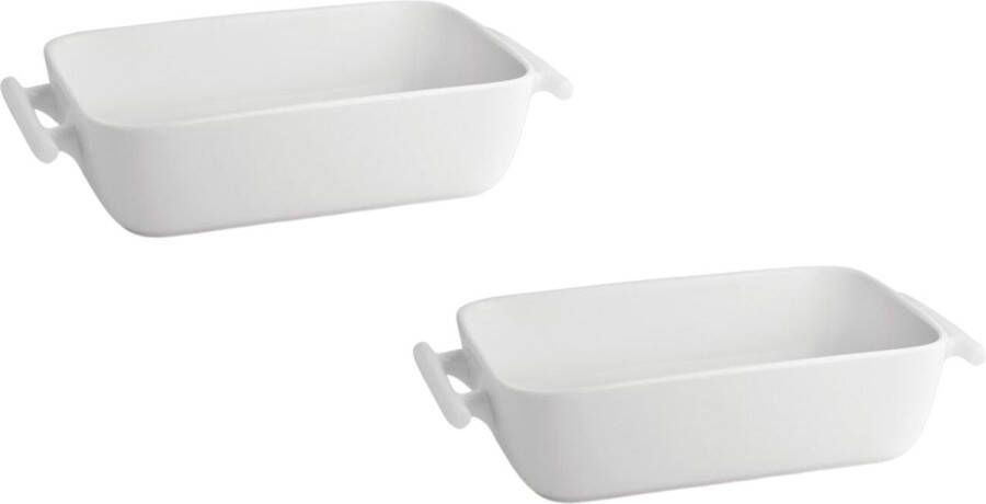 BonBistro Ovenschaal Yong Squito 19 x 12 x 6 cm 720 ml Wit 2 stuks