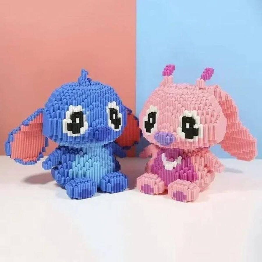 BonBonVibes Lillo en Stit Blauw Beestje Bouwstenen Bouwpakket Baby Beestje Roze Leggo Puzzel 5380 Stuks Blauw Beestje Puzzel Blauw Beestje Puzzel voor Kinderen Blauw Beestje Bouwstenen Constructiespeelgoed Baby Beestje Roze Koala Puzzel