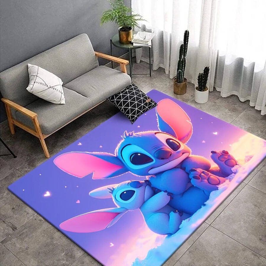 BonBonVibes Lillo & Stit Kindertapijt Zacht Duurzaam en Antislip Speelkleed voor de Perfecte Kinderkamer Makeover slaapkamer Tapijt Lillo & Stit Hoogwaardige kinder tapijt 80x120cm