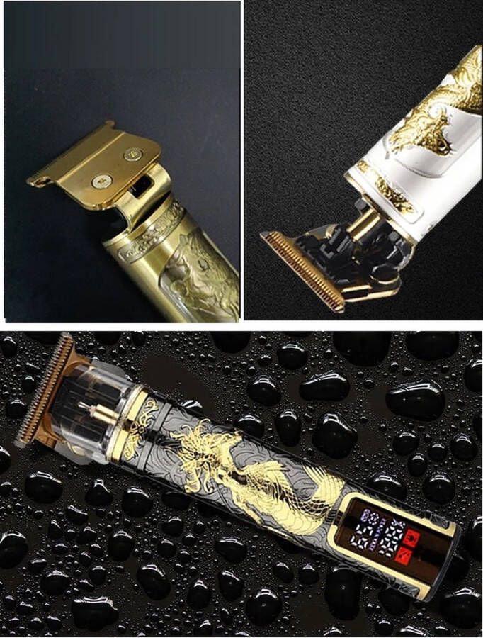 BonBonVibes luxe scheerapparaat metalen scheerapparaat elektrische scheermes Luxe Scheerapparaat met lcd scherm long battery life scheerapparaat Goude Razor Luxe Elektrische Baardtrimmer Draadloze Baardtrimmer Scheerapparaat Goud