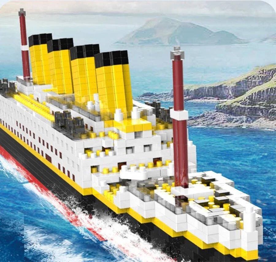 BonBonVibes Titanic speelgoed boot op bouwstenen Titanic bouwset compatible met andere bouwstenen titanic bouwset Titanic cruiseschip op bouwstenen Titanic constructie speelgoed Met led Verlichting Titanic bouwen met led verlichting