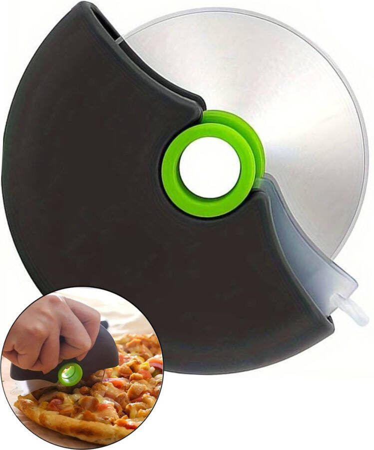 Boncy Pizzasnijder RVS Pizzames Ø 10cm Pizza Snijder Deegsnijder Keukengerei Keuken Accessoires Draaiende Beschermhoes