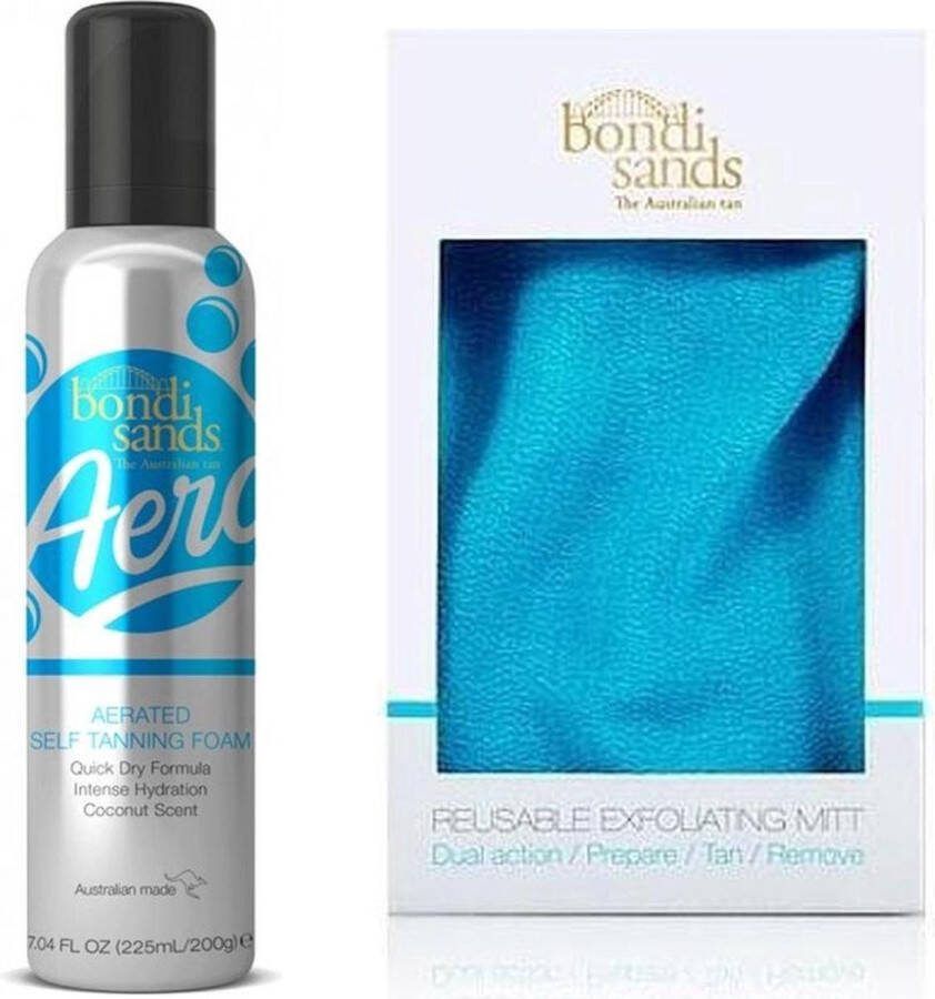 Bondi Sands Aero Self Tanning Foam Dark 225 ml en Reusable Exfoliating Mitt