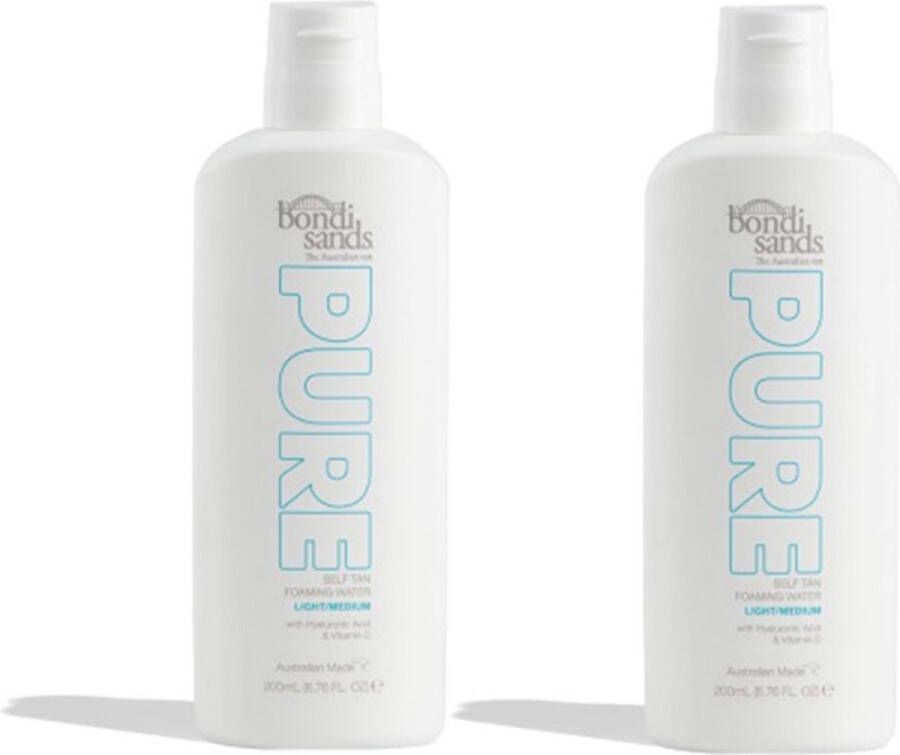 Bondi Sands Pure Self Tan Foaming Water Light Medium 2 pak