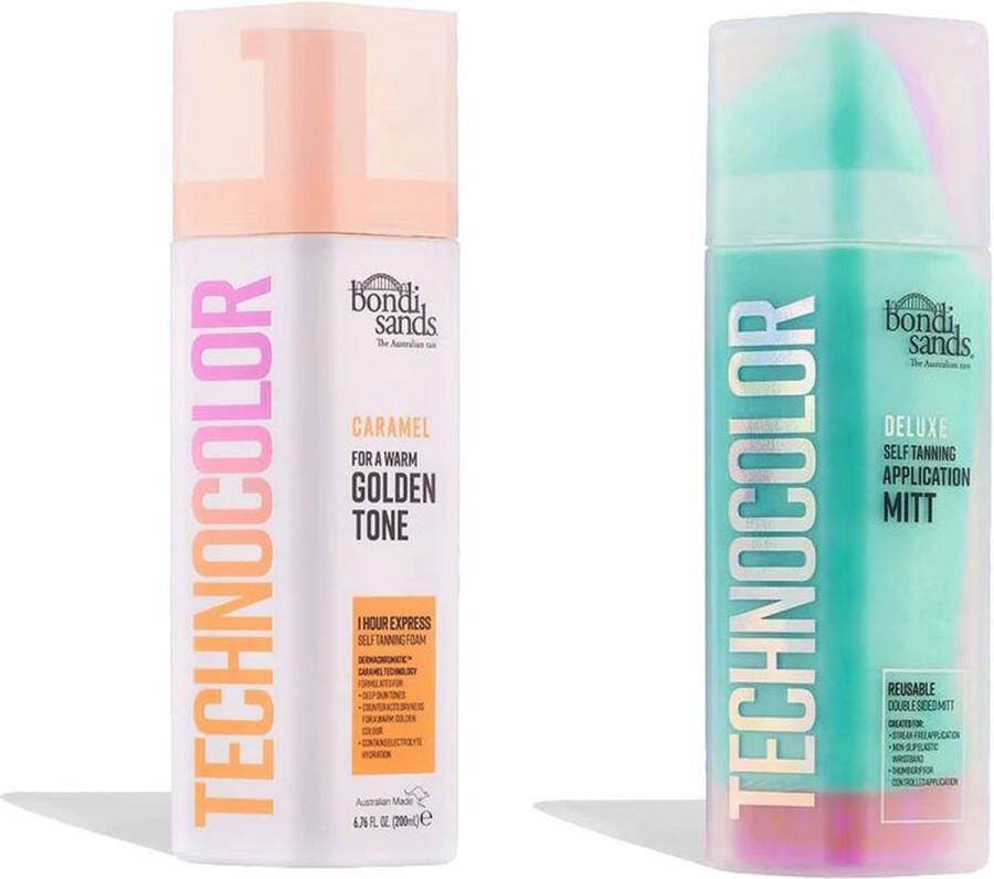 Bondi Sands Self Tanning Foam Technocolor 1 Hour Express Caramel + Technocolor Self Tan Application Mitt Set