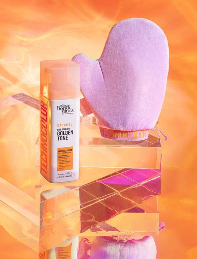 Bondi Sands Self Tanning Foam Technocolor 1 Hour Express Caramel + Zelfbruiner Handschoen Set