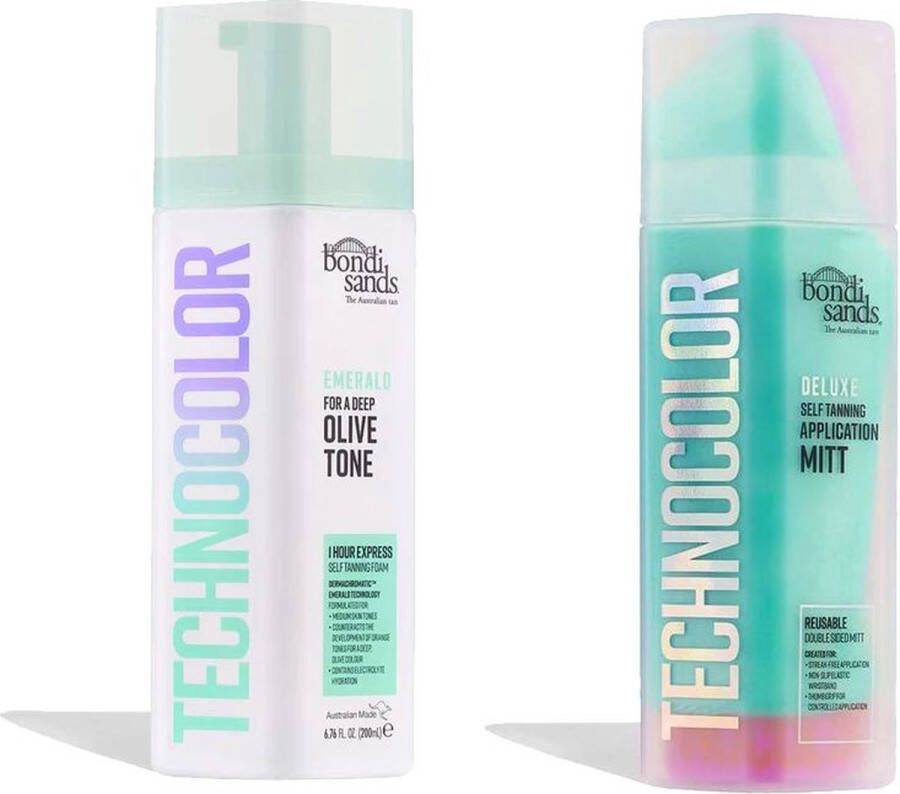 Bondi Sands Self Tanning Foam Technocolor 1 Hour Express Emerald + Technocolor Self Tan Application Mitt Set