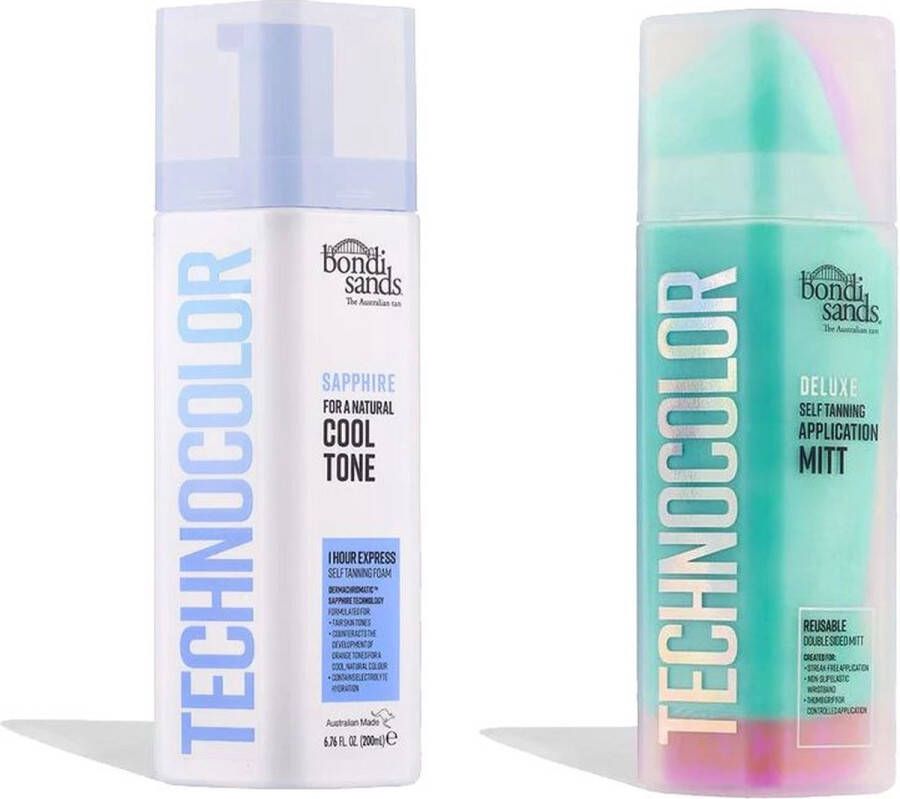 Bondi Sands Self Tanning Foam Technocolor 1 Hour Express Sapphire + Technocolor Self Tan Application Mitt Set