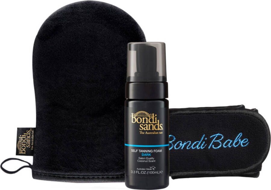 Bondi Sands Starter Kit – Dark Foam 100ml + applicatiehandschoen + Bondi Babe haarband
