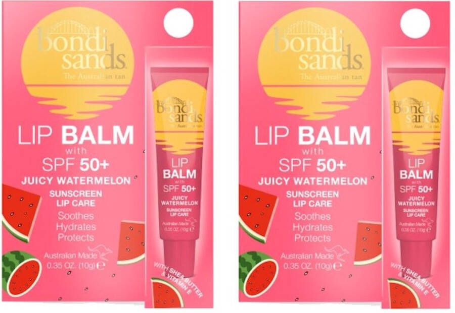 Bondi Sands Sunscreen Lip Balm SPF 50+ Juicy Watermelon 2 Pak