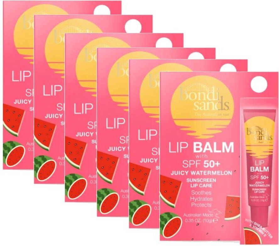 Bondi Sands Sunscreen Lip Balm SPF 50+ Juicy Watermelon 6 Pak Voordeelverpakking