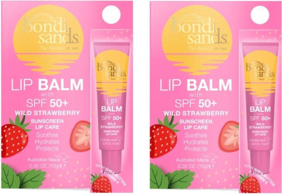 Bondi Sands Sunscreen Lip Balm SPF 50+ Strawberry 2 Pak