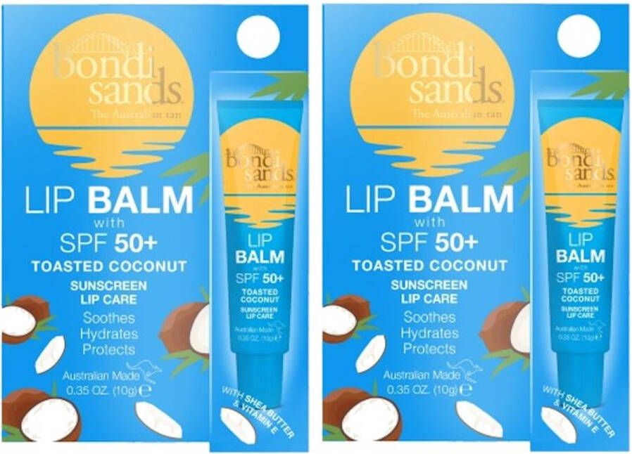 Bondi Sands Sunscreen Lip Balm SPF 50+ Toasted Coconut 2 Pak