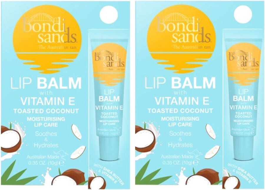 Bondi Sands Sunscreen Lip Balm SPF Vitamine E Toasted Coconut 2 Pak