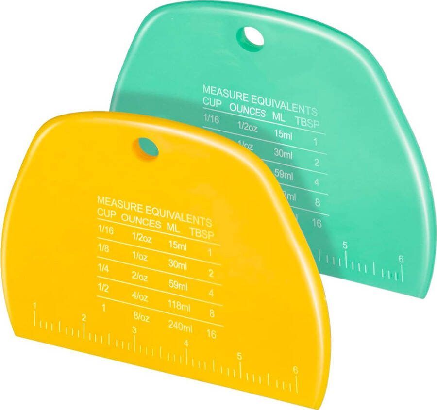 Bondoo 2-delige deegschraper deegsnijder bankschraper deegschrapers Multifunctionele voedselschrapers voor deeg cake brood