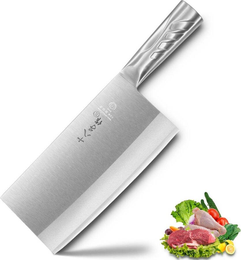Bondoo Chinese cleaver Shibazi ZUO Chinees koksmes 200mm Chinees hakmes TP01-1 RVS