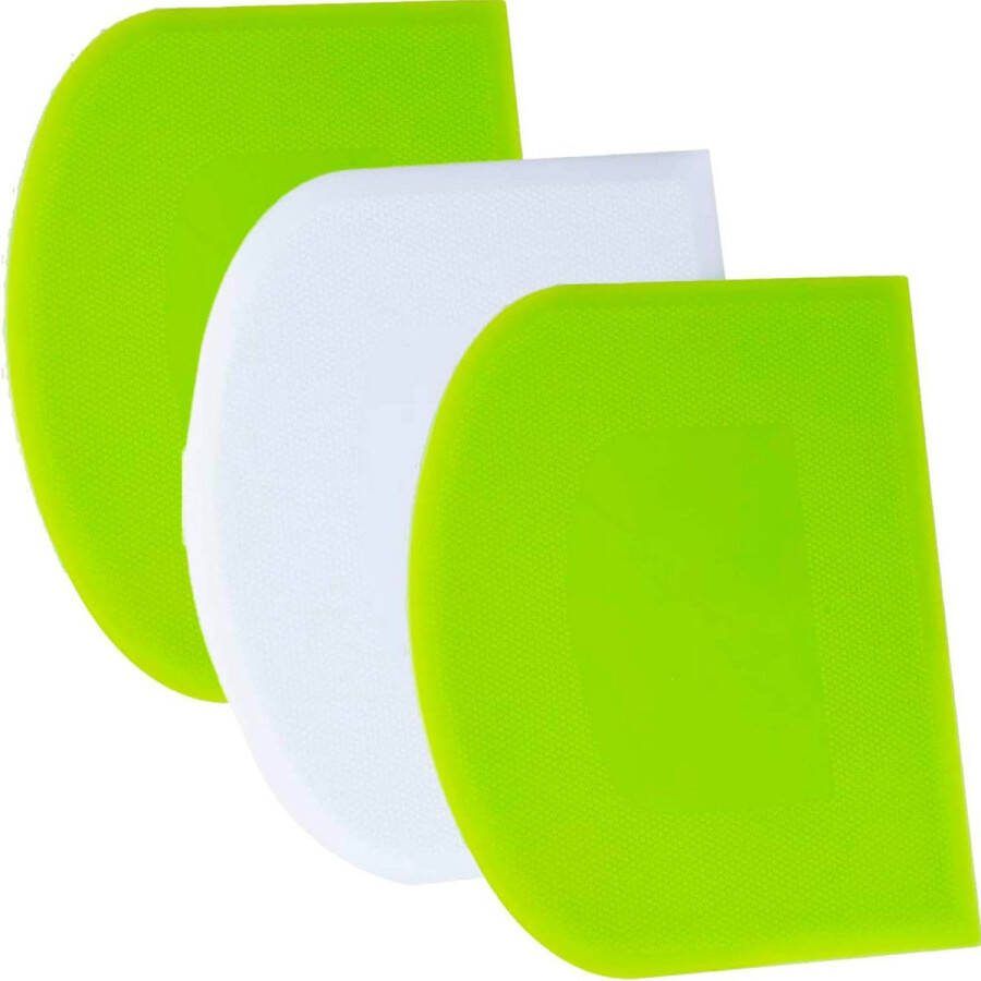 Bondoo Deegschraper 3 stuks Deegsnijder Voor taart en cake Wit Groen Plastic