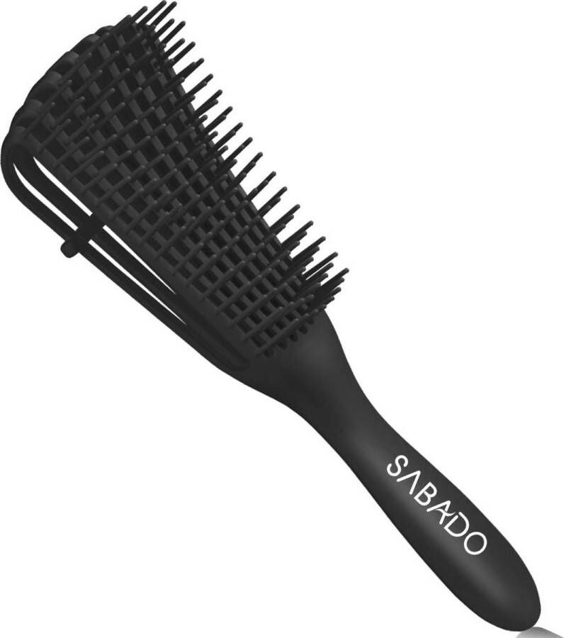 Bondoo Krulkam Grove kam Afro kam Krullen kam Krul borstel Kam voor krullend haar Detangling Brush Anti klit haarborstel Zwart