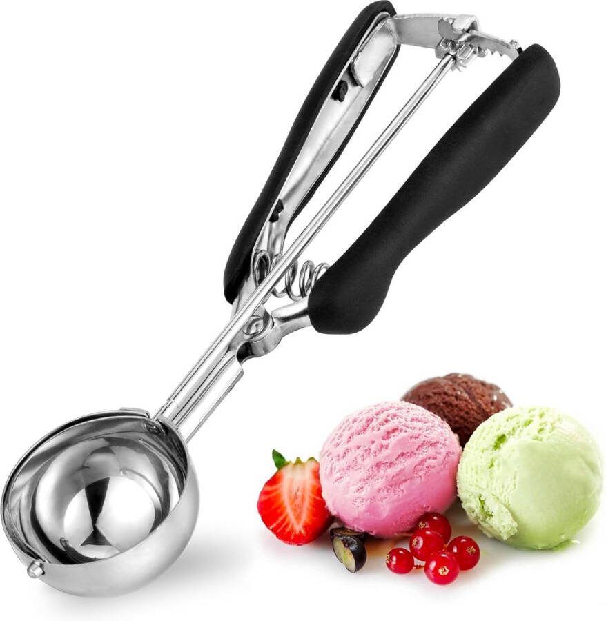 Bondoo Premium ijsschep ijsscheppers ijsboltang portioneerlepel oliebollenlepel ijs schep cookie scoop koekjesschep Oliebollepel RVS