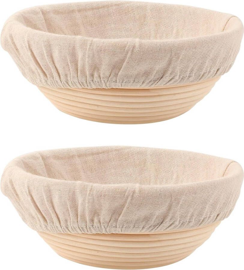 Bondoo rijsmand Ø 23 cm rijsmandje rond 2X rijsmandje broodbakken banneton rijsmand brood rijsmand rond rieten rijsmand brood bakken rijsmandje rijsmanden incl. deegkleed