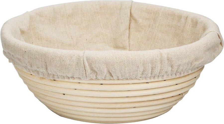 Bondoo rijsmandje rond 20 cm inclusief linnen deegkleed