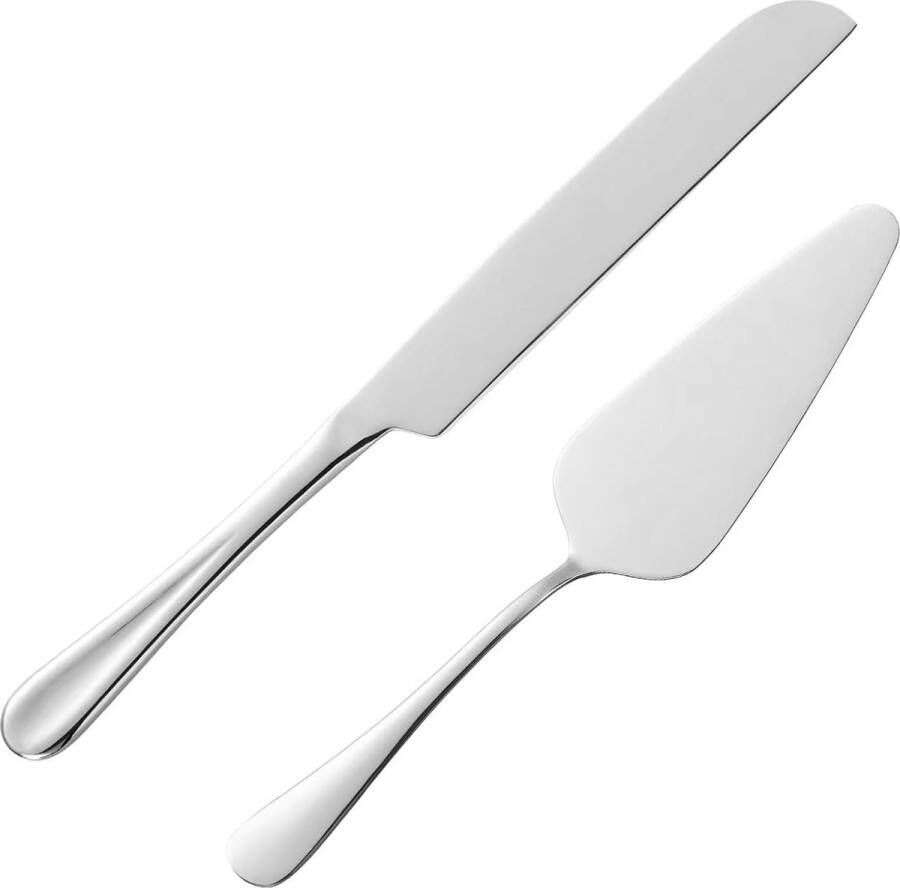 Bondoo Taartschep en Taartmes Bruiloft taartscheppen taartschep en taartsnijder taart schep taartschep en mes taartserveerset Zilver kleurig