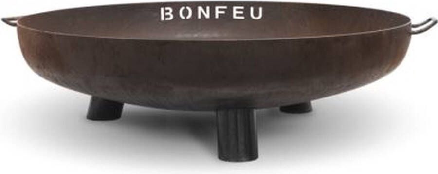 BonFeu BonBowl Plus CortenStaal Ø100 cm Vuurschaal op Pootjes Vuurschaal voor Buiten Vuurschaal BBQ (Roest)bruin 100x100x23.5 cm