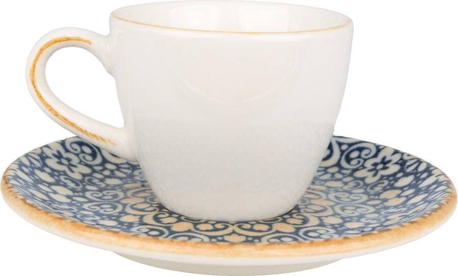 Bonna Alhambra Espresso kopjes & schotel 80 cc Porselein set van 6