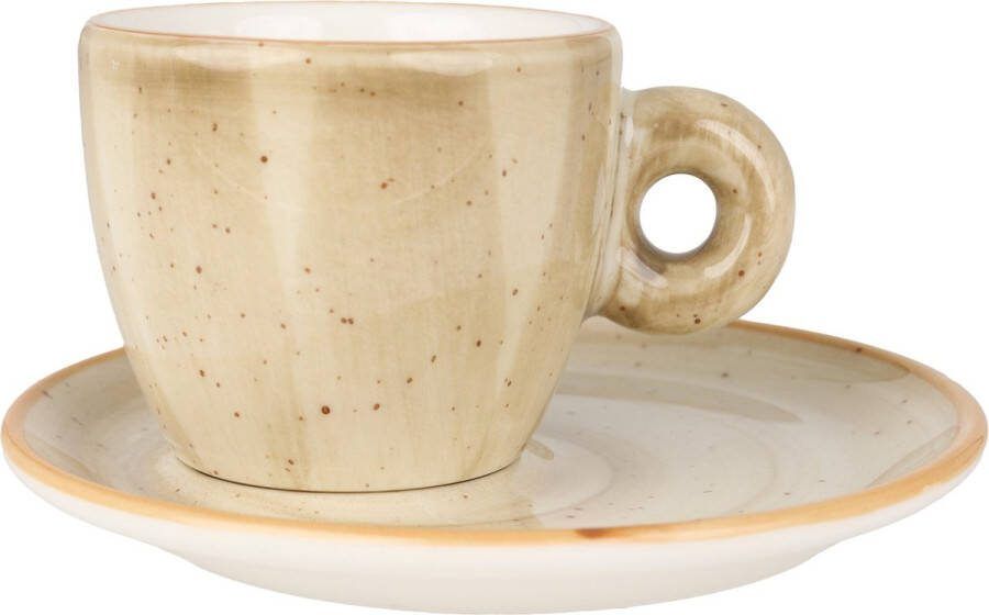 Bonna Aura Terrain Espresso kopjes & schotel 70 cc Porselein set van 6