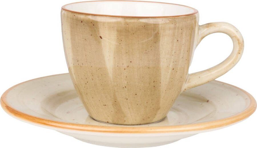 Bonna Aura Terrain Espresso kopjes & schotel 80 cc Porselein set van 6