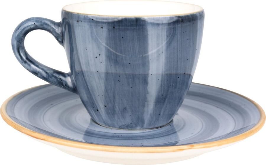 Bonna Aura Dusk Espresso kopjes & schotel 80 cc Porselein set van 6