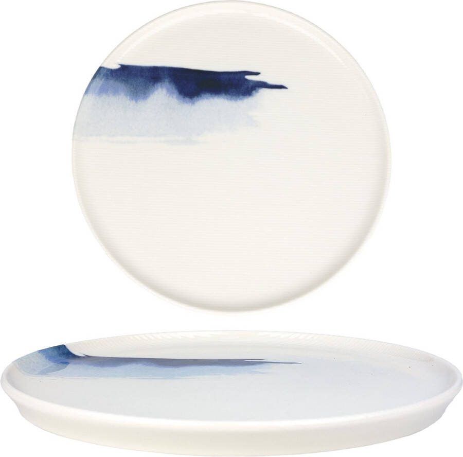 Bonna Dessertbord Blue Wave Porselein 16 cm set van 6