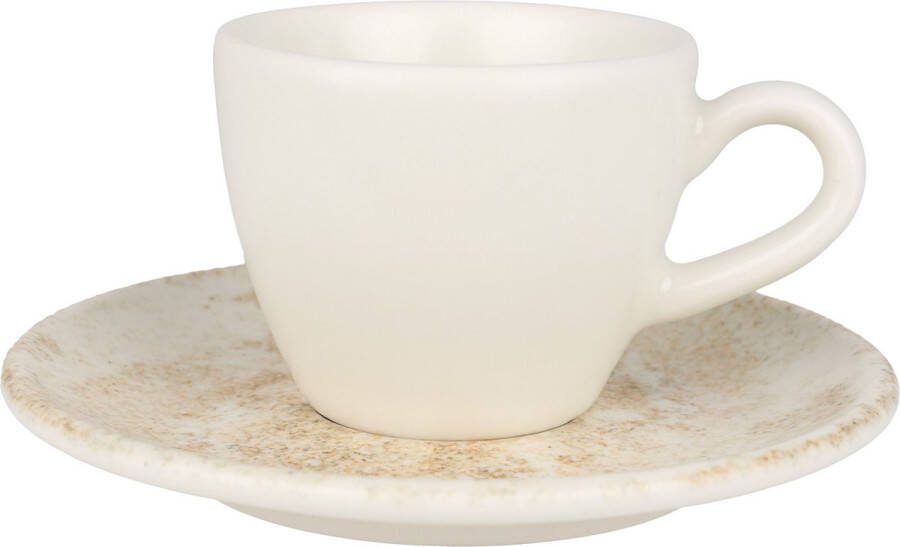 Bonna Nacrous Espresso kopjes & schotel 80 cc Porselein set van 6