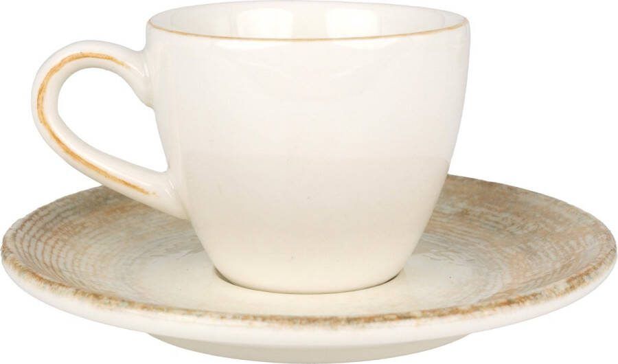 Bonna Patera Espresso kopjes & schotel 80 cc Porselein set van 6