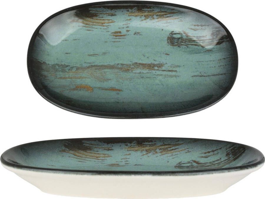 Bonna Serveerschaal Madera Porselein 19x11 cm set van 2