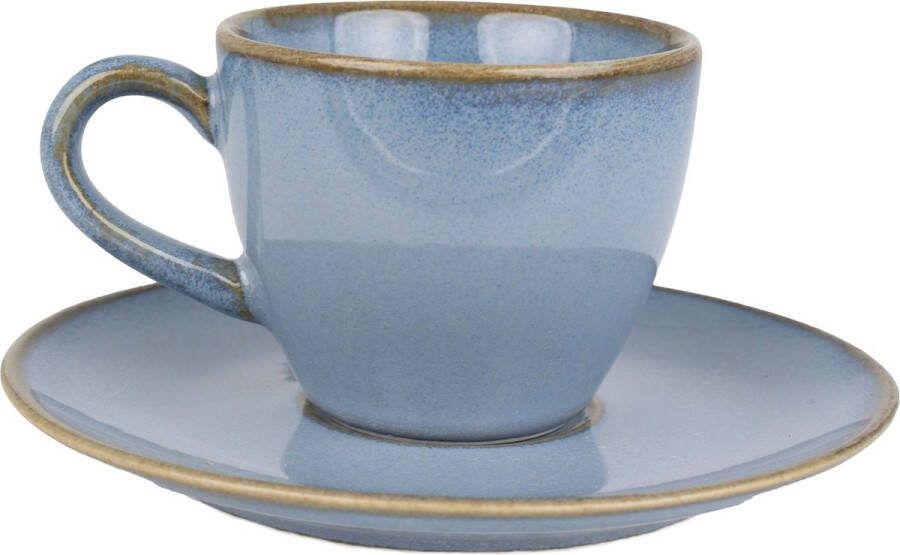 Bonna Sky Hygge Espresso kopjes & schotel 80 cc Porselein set van 6
