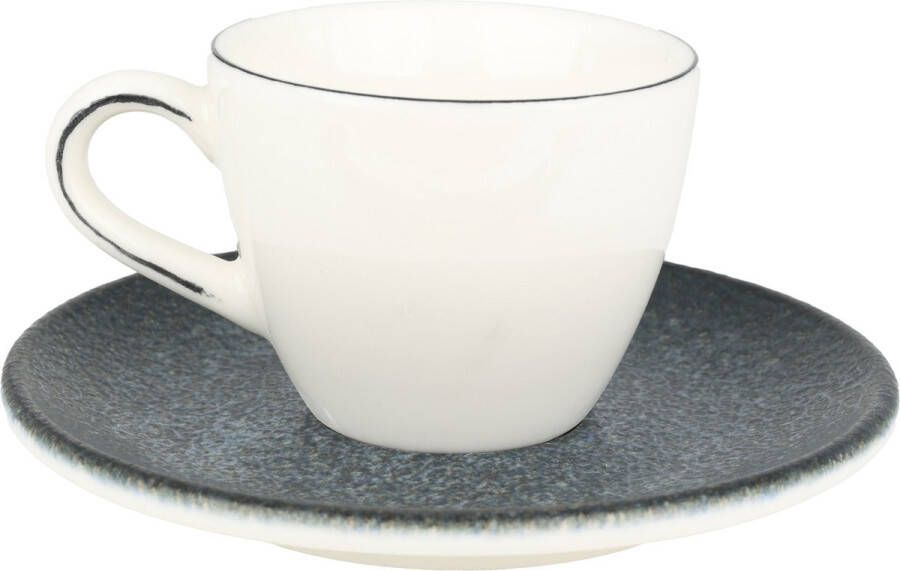 Bonna Vega Espresso kopjes & schotel 80 cc Porselein set van 6