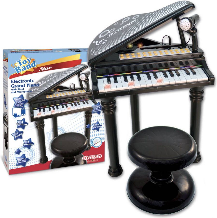 Bontempi Electronic Grand Piano with stool and microphone