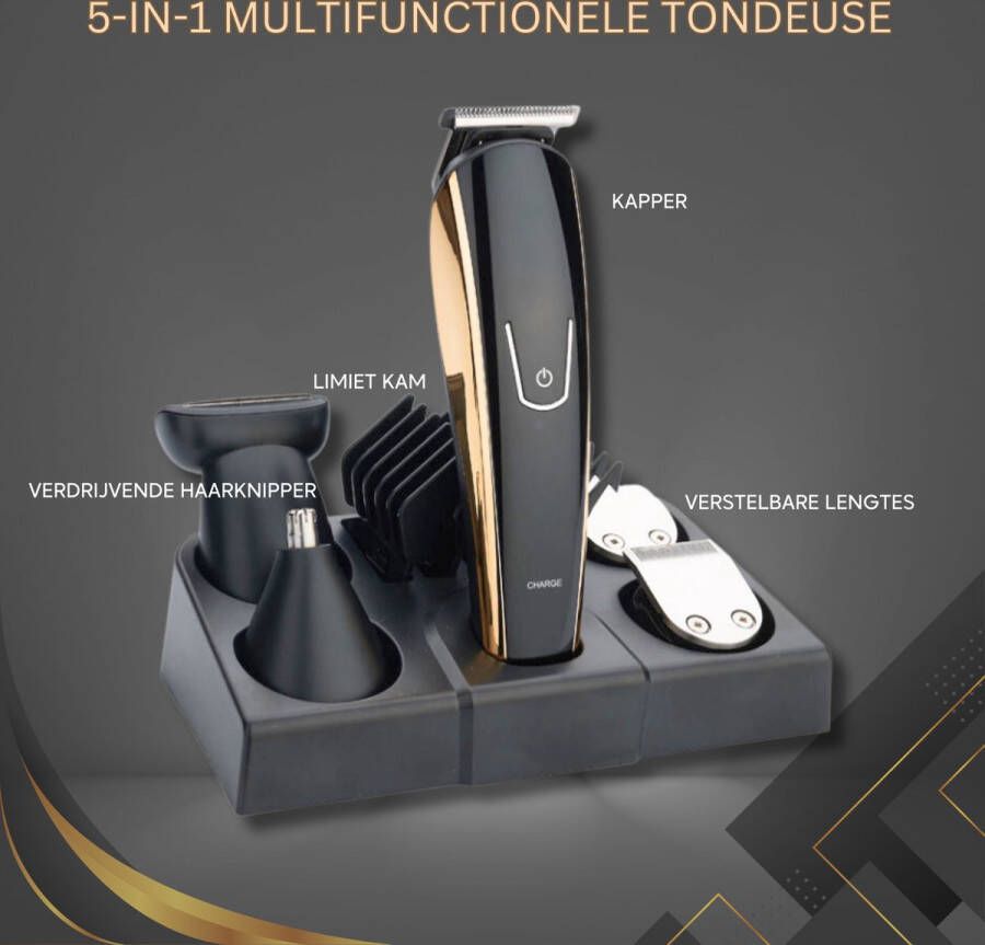 BonusStar 5 in 1 Baardtrimmer Mannen Pro – Baard en Lichaam trimmer Multifunctionele Trimmer Machine